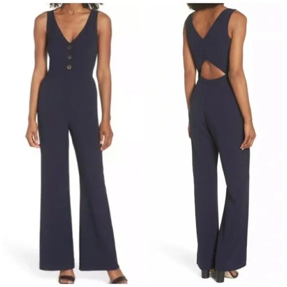 Chelsea28 Button Front Jumpsuit size 20 in Navy Sapphire